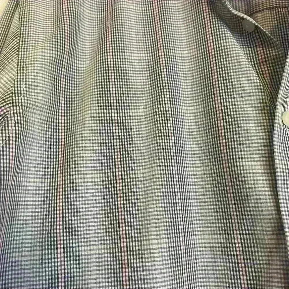 Kenneth Cole Reaction Men's Slim-Fit Blue Plaid Long-Sleeve Shirt size 16 34/35